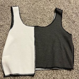black and white tank top